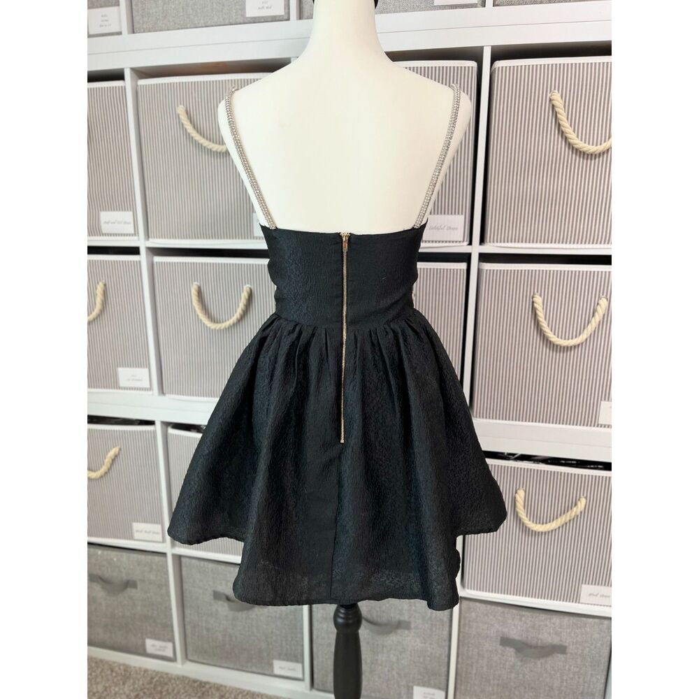 Showpo Black Mini Dress with Diamante Straps Size AU 6 / US 2 (XS) - Picture 3 of 9
